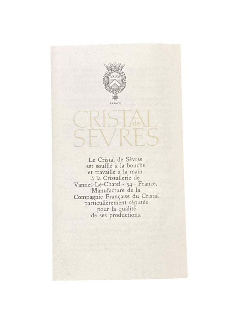 Cristal de SEVRES - Partie de service de verres - Dans leurs boîtes