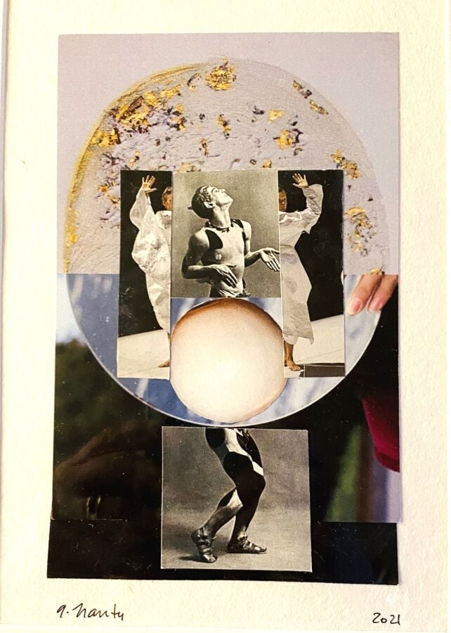 École XXème - "Composition" - Collage, 2021 - 16 x 10 cm - - on joint : - - Éco…