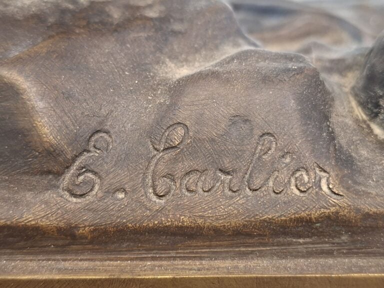 Émile CARLIER (1849-1927) - Soldat - Épreuve en bronze patiné - Signé "E. Carli…
