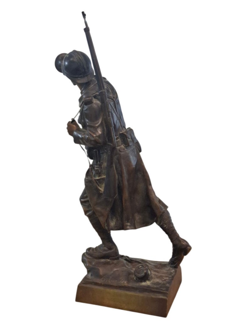 Émile CARLIER (1849-1927) - Soldat - Épreuve en bronze patiné - Signé "E. Carli…