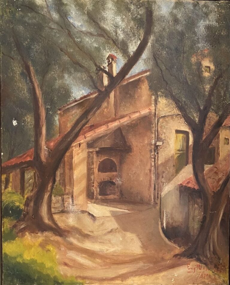 Eugène POLLUS (1919-1977) - Le Four, ferme Renoir (Bernheim) - Huile sur toile…