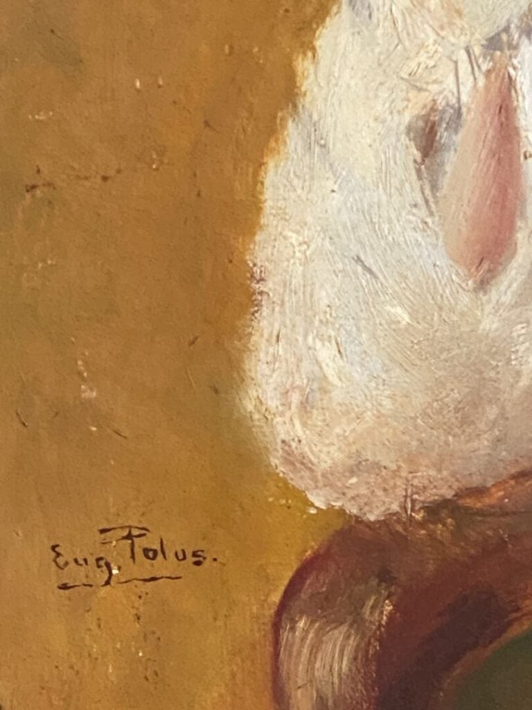 Eugène POLLUS (1919-1977) - Portrait de Madame Paul Renoir - Huile sur toile ov…