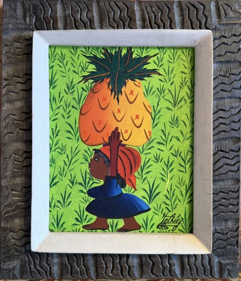 Jacques Richard CHERY (1929) - Porteuse d'ananas - Huile sur isorel - 25 x 20 c…