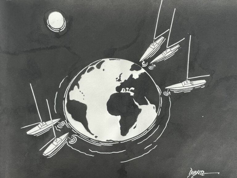 Jean DOBRITZ (1956-) - 1/ Terre - Encre sur papier, signé en bas à droite - 37.…
