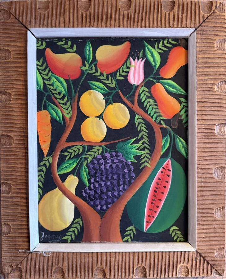 Joël GAUTHIER (1956) - Arbre à fruits - Huile sur isorel, signé en bas à gauche…