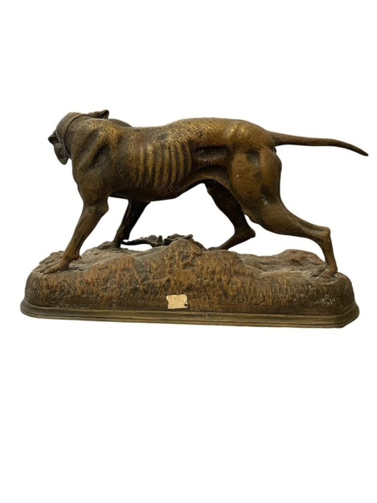 Jules MOIGNIEZ (1835-1894), d'après - Sujet en régule représentant un chien de…