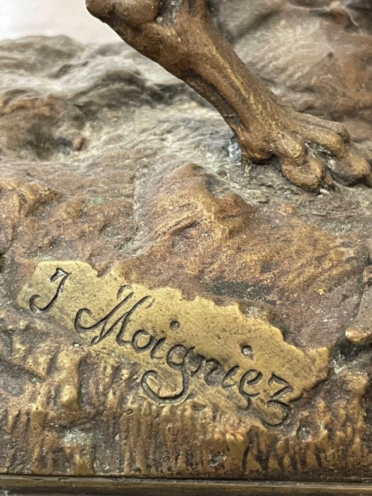 Jules MOIGNIEZ (1835-1894), d'après - Sujet en régule représentant un chien de…