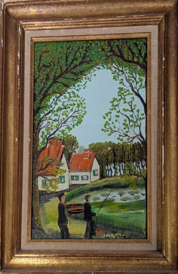 Lot comprenant : - DENYS - La ferme - huile sur toile signée en bas à droite -…