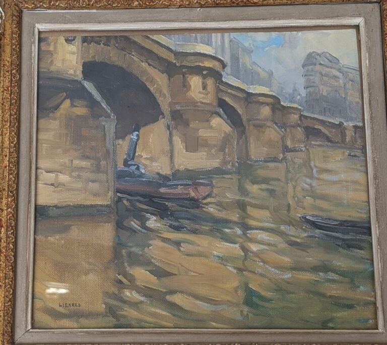 Lot comprenant : - - Etienne de LIERRES - Le Pont Neuf - Huile sur toile signée…