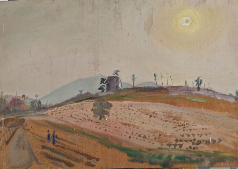 Lot comprenant : - - "Souvenirs Arles 1934" - Huile sur panneau - 80.5 x 58.5 c…