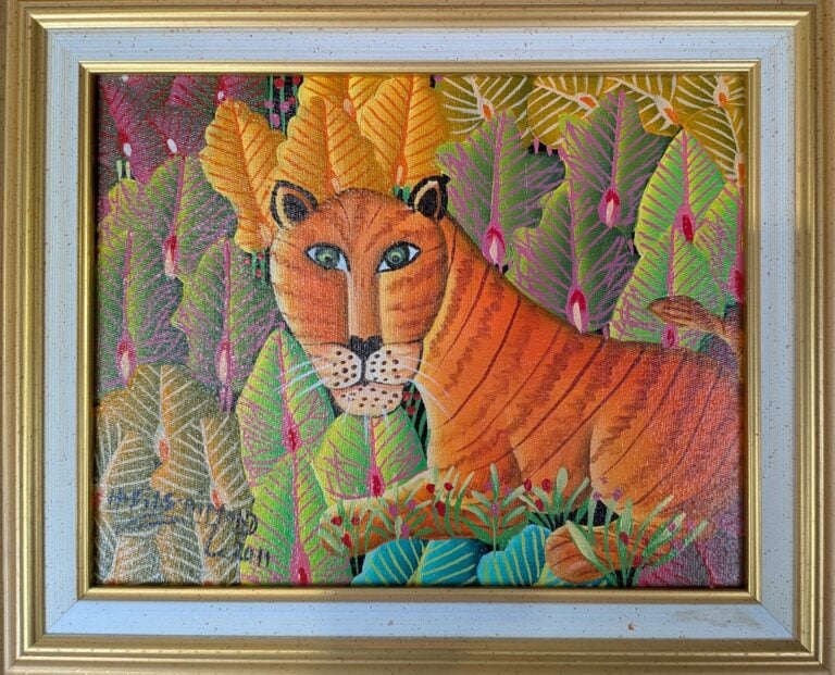 Lot de 4 pièces non encadrées ou non : - -H. FILS-AIMOND - le tigre - Huile sur…