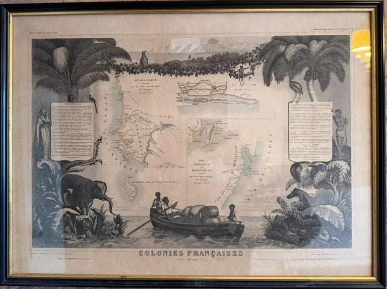 Lot de deux GRAVURES : - « Colonies françaises » ill. par R. Bonheur.34 x 47 cm…
