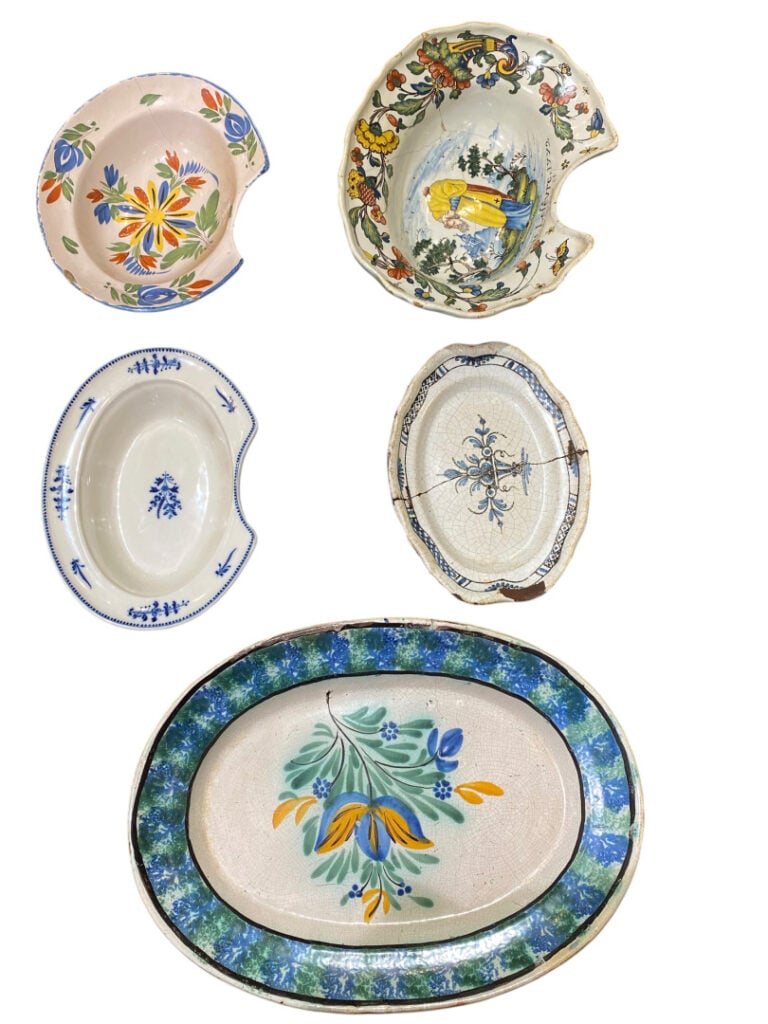 Mannette de céramique divers : assiettes en faïence de l'Est, Saint Clément, pl…