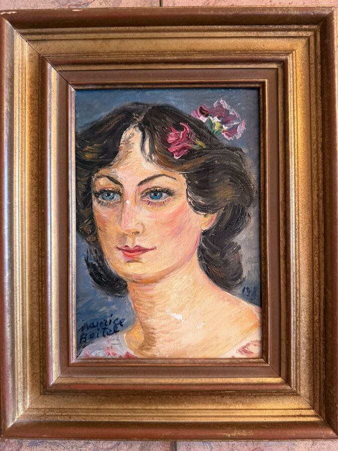 Maurice BOITEL (1919-2007) - Portrait de femme - Huile sur toile, signée en bas…