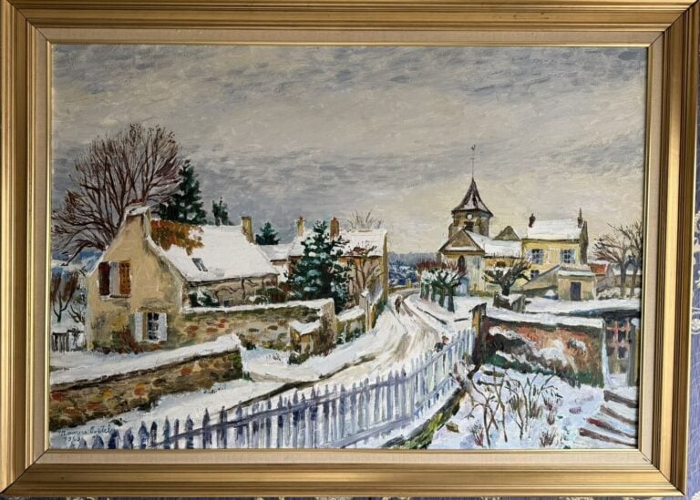 Maurice BOITEL (1919-2007) - Village sous la neige - Huile sur toile, signée en…