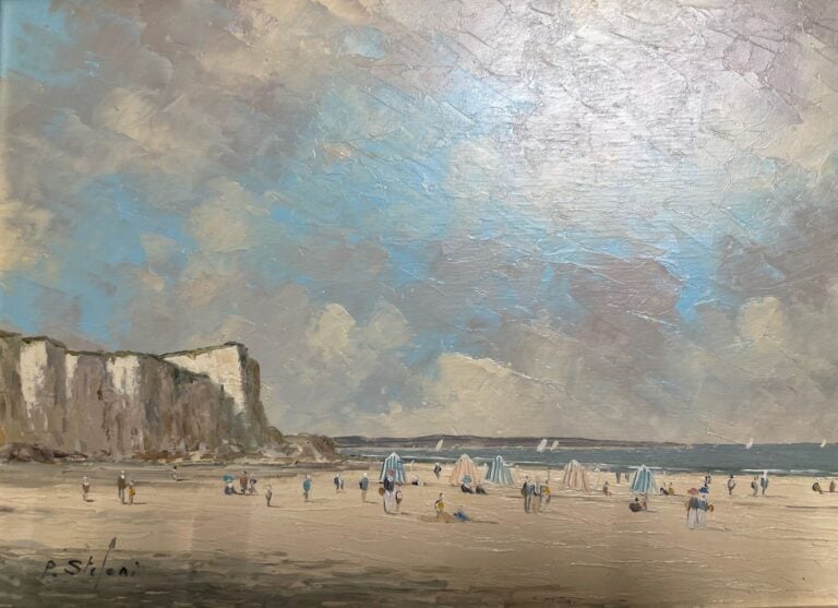 Pierre STEFANI (1938) - Bord de mer normand - Huile sur panneau, signée en bas…