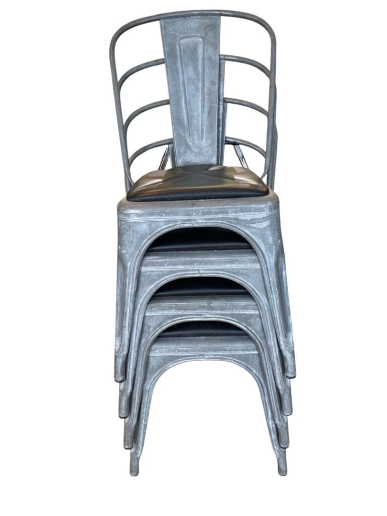 Xavier PAUCHARD (1880-1935) pour TOLIX - Ensemble de 4 chaises, modèle A, en tô…