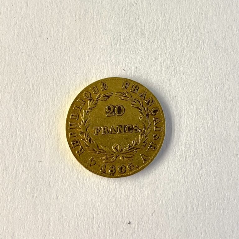 1 pièce 20 Francs or Napoléon Empereur 1806 Poids : 6.37 g