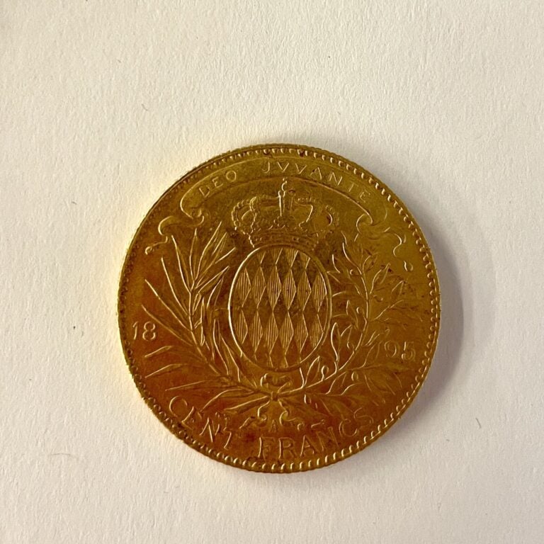 1 Pièce de 100 Francs or Monaco1895 Albert Ier. Poids : 32.22 g