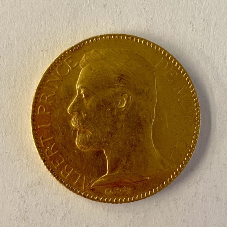 1 Pièce de 100 Francs or Monaco1895 Albert Ier. Poids : 32.22 g