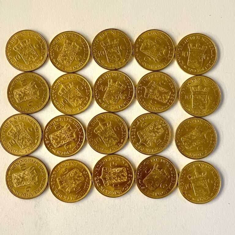 20 Florins or Wilhelmina (1912, 1917,1925,1932,1933). Poids : 134.35 g