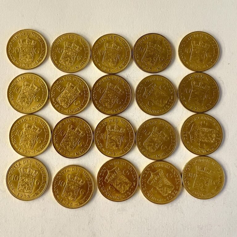 20 Florins or Wilhelmina (1912,1913, 1917,1925,1926,1932,1933). Poids : 134.35…
