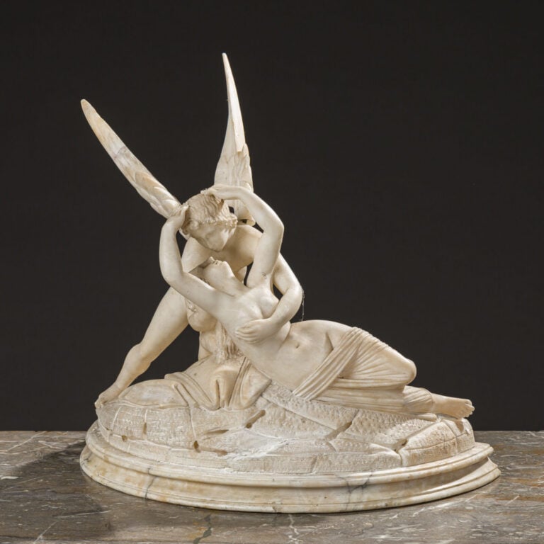 D'APRÈS CANOVA (1757-1822) - Psyché ranimée par le baiser de l'Amour. Groupe en…