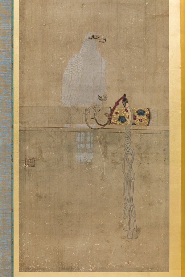 JAPON XIXème siècle - Grand paravent à six panneaux à décor de 6 peintures repr…