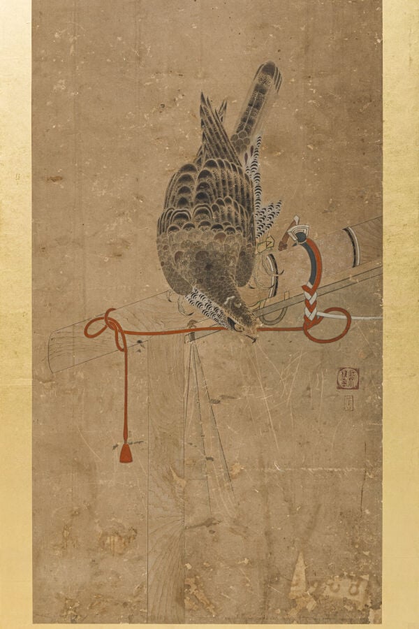 JAPON XIXème siècle - Grand paravent à six panneaux à décor de 6 peintures repr…
