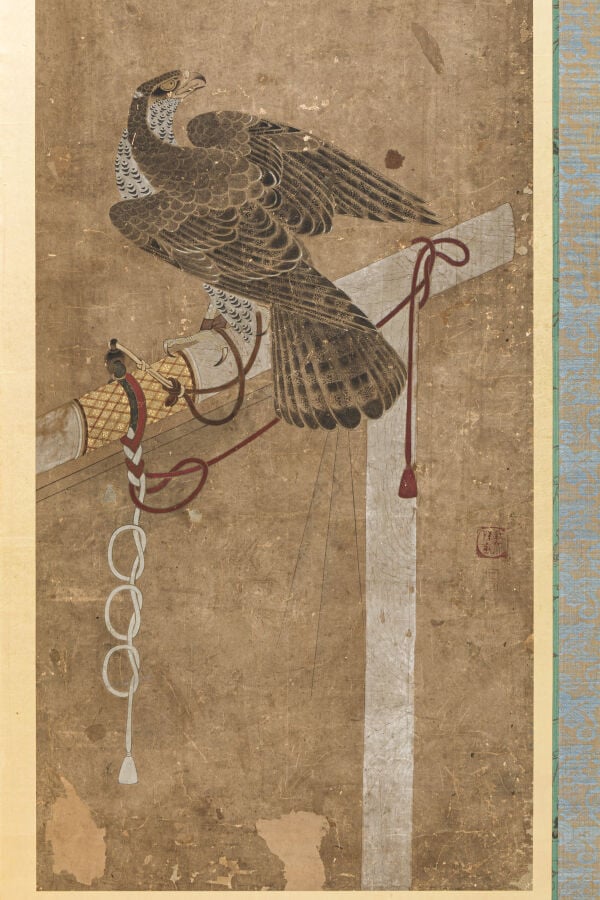 JAPON XIXème siècle - Grand paravent à six panneaux à décor de 6 peintures repr…