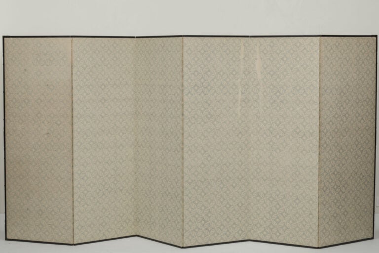 JAPON XIXème siècle - Grand paravent à six panneaux à décor de 6 peintures repr…