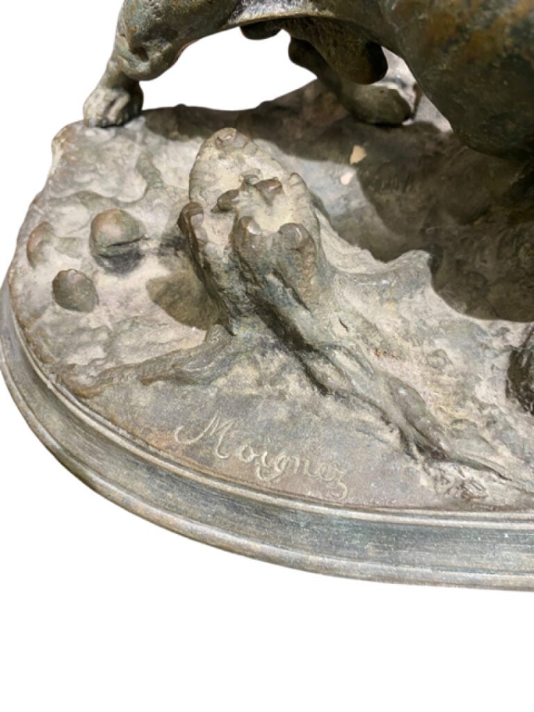 Jules MOIGNIEZ (1835-1894), d'après - Sujet en régule à patine brune représenta…