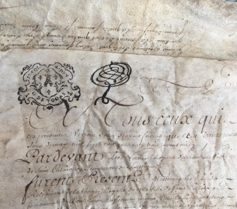 Lot de 14 documents (baux notariés) manuscrits sur peau de vélin - entre la fin…