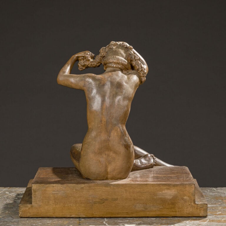 MARCEL-ANDRÉ BOURAINE (1886-1948) - Femme se coiffant - Terre cuite patinée, si…