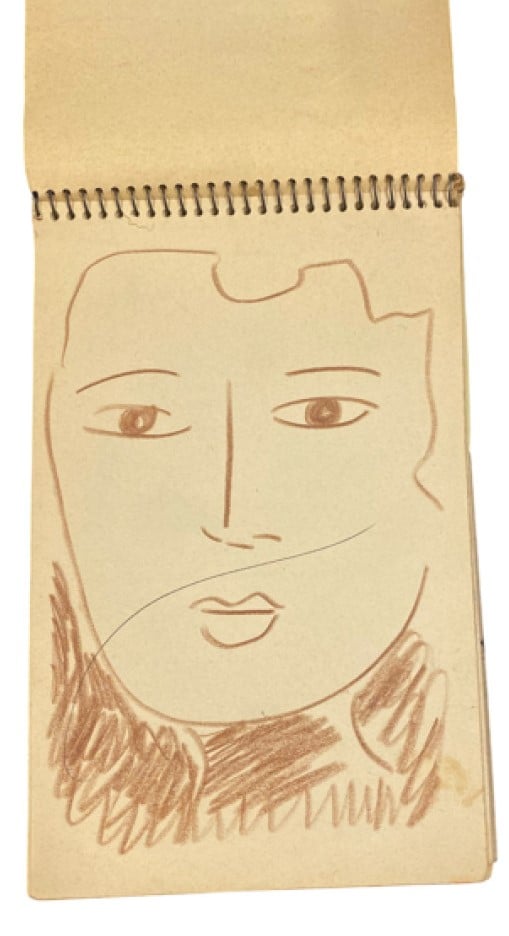 Marie RAYMOND (1908-1988) - Carnet de croquis portant sur la couverture la ment…