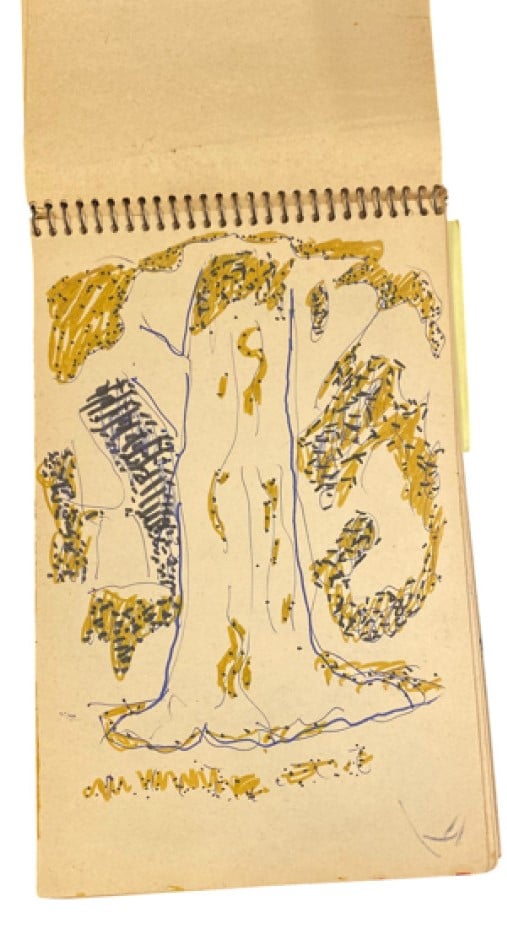 Marie RAYMOND (1908-1988) - Carnet de croquis portant sur la couverture la ment…