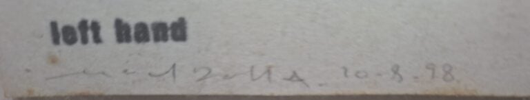 Noël DOLLA (1945) - "Left Hand, Right Hand" - Crayons gras et lettres imprimées…
