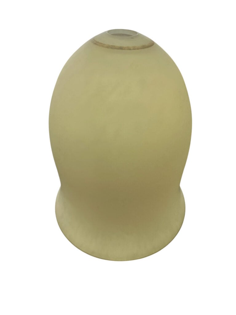 Paire de globe en verre opalin - H 33 cm - D 25 cm