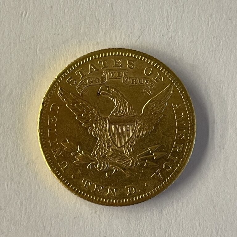 Une pièce de 10 dollars or 1881 : 16.69 g