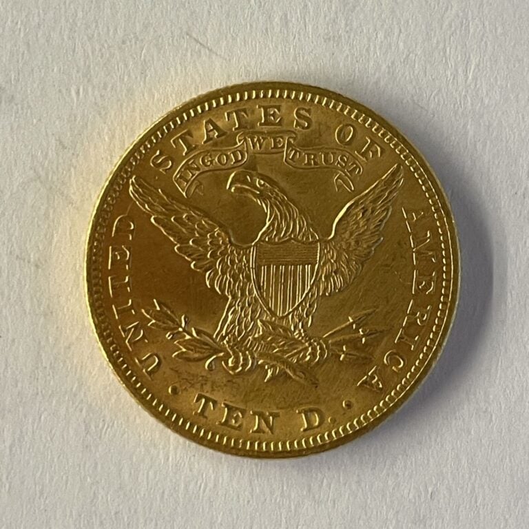 Une pièce de 10 dollars or 1881 Poids : 16.70 g