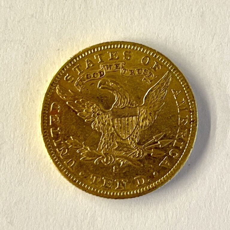 Une pièce de 10 dollars or 1881 Poids : 16.71 g