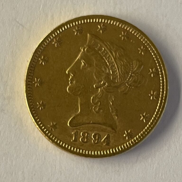 Une pièce de 10 dollars or 1894 Poids : 16.70 g