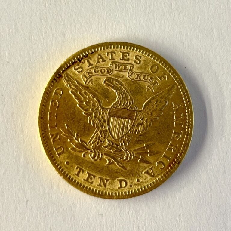 Une pièce de 10 dollars or 1899. Poids : 16.70 g