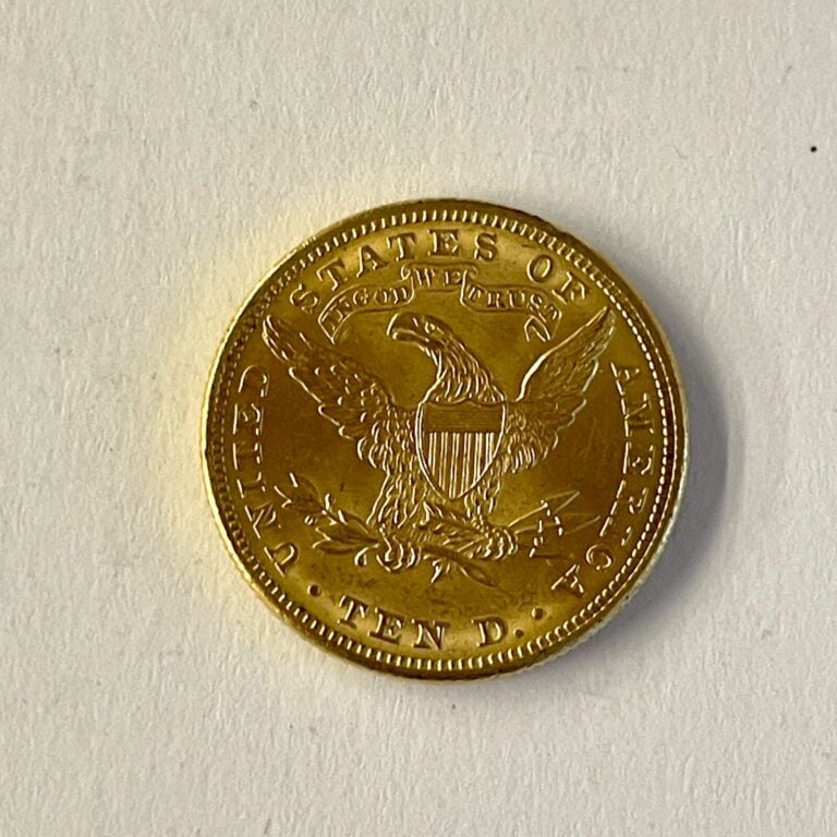Une pièces de 10 dollars or 1883. Poids : 16.70 g