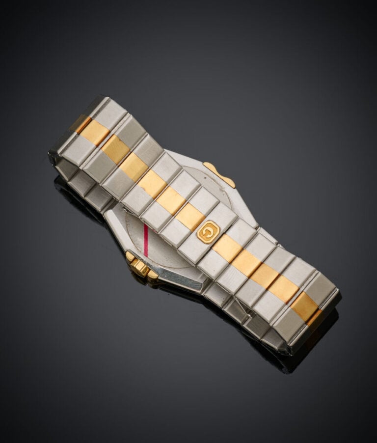 CHOPARD - BRACELET MONTRE grand modèle "Saint Moritz" en or jaune (750‰) et aci…