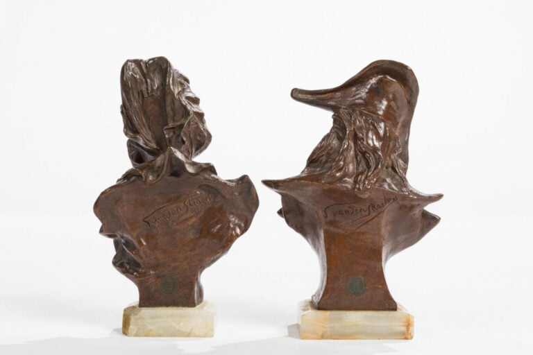 GEORGES VAN DER STRAETEN (1856-1928) - Suite de deux sculptures en bronze à pat…