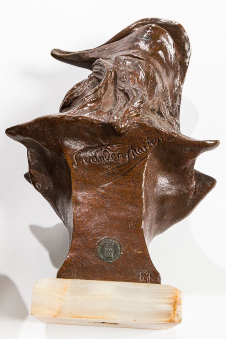 GEORGES VAN DER STRAETEN (1856-1928) - Suite de deux sculptures en bronze à pat…