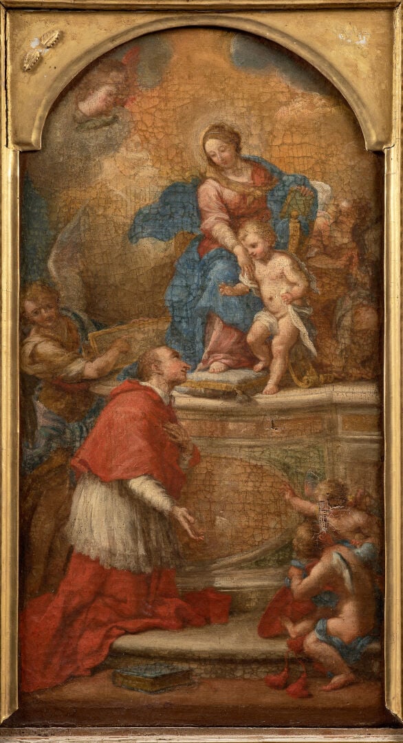 GIUSEPPE BARTOLOMEO CHIARI (ROME 1654-1727) - Saint Charles Borromée adorant la…