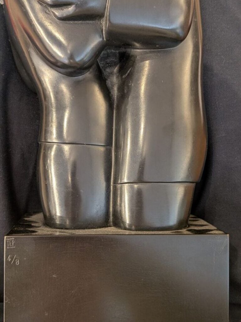 JEAN LAMBERT-RUCKI (1888-1967) D'APRÈS - Confidences - Bronze à patine noire, s…