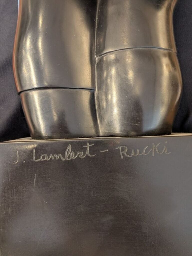JEAN LAMBERT-RUCKI (1888-1967) D'APRÈS - Confidences - Bronze à patine noire, s…